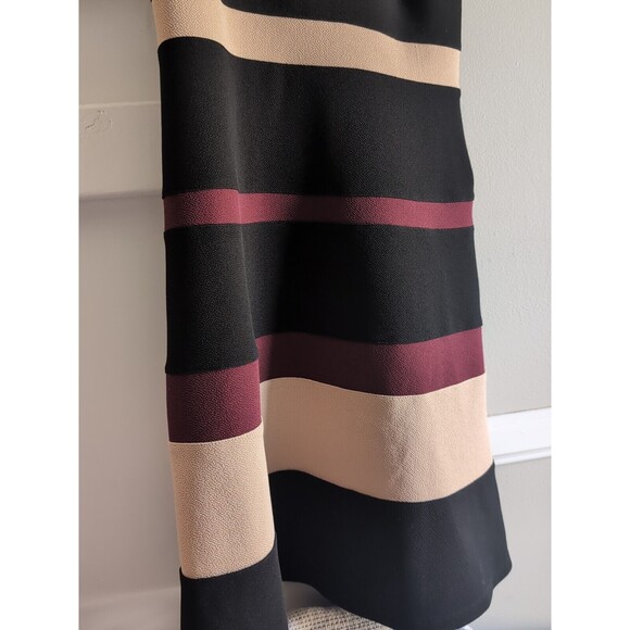 Nina Leonard Sleeveless Jewel Neck Black Color-block Dress S Striped Fit & Flare - Picture 6 of 10